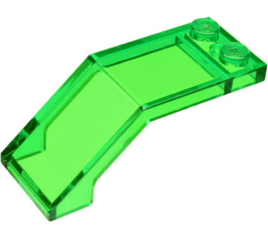 LEGO Transparent Green Windscreen 2 x 5 x 1.3 (6070 / 35271)