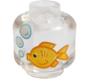 LEGO Transparent Head with Goldfish Bowl Decoration (Recessed Solid Stud) (3626 / 72221)