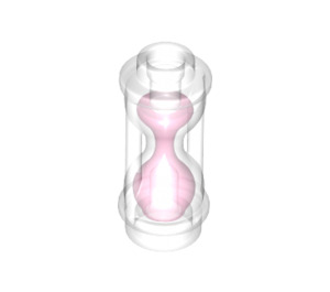 LEGO Transparent Hourglass avec Transparent Dark Pink Sand (23945)