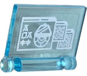 LEGO Transparent Light Blue Book Cover with Computer Screen and Ninjago Logogram '70722' Sticker (24093)