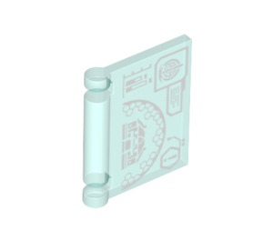 LEGO Transparent Light Blue Book Cover with Computer Screen and SWORD Logo (24093)