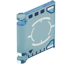 LEGO Transparent Light Blue Book Cover with Dark Blue and White Targeting Symbols (24093 / 106342)