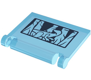 LEGO Transparent Light Blue Book Cover with dinosaur facing backward Sticker (24093)