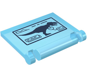 LEGO Transparent Light Blue Book Cover with Giganotosaurus Image and Notes on Screen Sticker