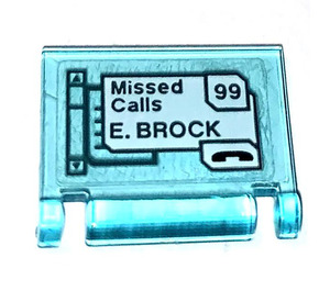 LEGO Transparent Light Blue Book Cover with Missed Calls 99 E. BROOK Sticker (24093)