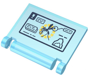 LEGO Transparent Light Blue Book Cover with Mosquito Image and Notes on Screen