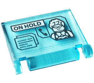 LEGO Bleu clair transparent Book Cover avec 'sur HOLD', Phone, Minifigure Autocollant (24093)