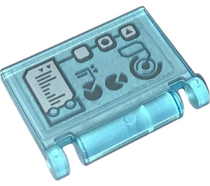 LEGO Transparent Light Blue Book Cover with Screen with Flow and Pie Charts Sticker (24093)