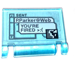 LEGO Transparent Light Blue Book Cover with Sent P. Parker@Web YOU'RE FIRED >:( Sticker (24093)