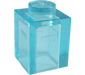 LEGO Transparent Light Blue Brick 1 x 1 with Frosted Horizontal Line