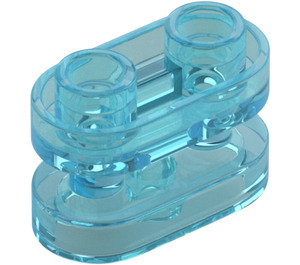 LEGO Transparentes Hellblau Stein 1 x 2 Gerundet mit open Mitte (77808)