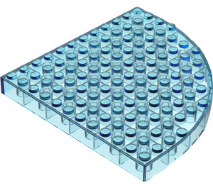 LEGO Transparentní světle modrá Kostka 12 x 12 Kolo Roh  bez horních kolíků (6162 / 42484)