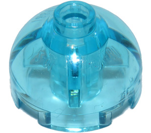 LEGO Transparent Light Blue Brick 2 x 2 Round with Dome Top (with Axle Holder) (3262 / 30367)