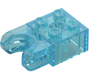 LEGO Transparent Light Blue Brick 2 x 2 with Ball Socket and Axlehole (Wide Socket) (92013)