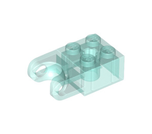 LEGO Bleu clair transparent Brique 2 x 2 avec Balle Socket et Axlehole (Prise large) (92013)