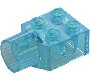 LEGO Transparent Light Blue Brick 2 x 2 with Hole and Rotation Joint Socket (48169 / 48370)