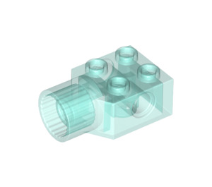 LEGO Transparent Light Blue Brick 2 x 2 with Hole and Rotation Joint Socket (48169 / 48370)