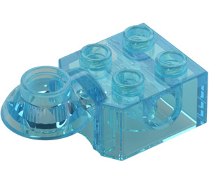 LEGO Transparent Light Blue Brick 2 x 2 with Horizontal Rotation Joint (48170 / 48442)