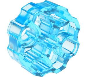 LEGO Transparant Lichtblauw Connector Ronde met Pin en As Gaten (31511 / 98585)