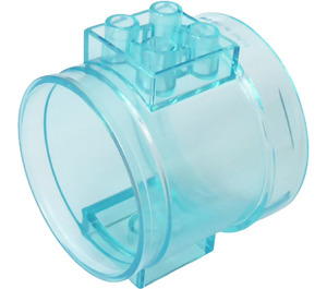 LEGO Bleu clair transparent Cylindre Tube Droit (49736)