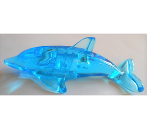 LEGO Transparent Light Blue Dolphin with Incorrect Bottom Connection