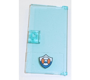 LEGO Transparent Light Blue Door 1 x 4 x 6 with Stud Handle with 'Coast Guard' Logo Sticker (35290)