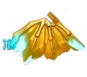 LEGO Transparentes Hellblau Drachen Flügel mit Marbled Pearl Gold (79898)