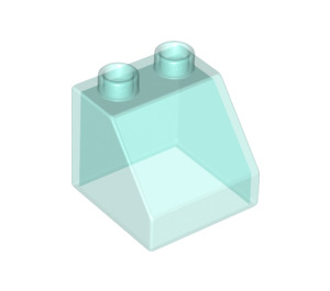 LEGO Bleu clair transparent Duplo Pente 2 x 2 x 1.5 (45°) (6474 / 67199)
