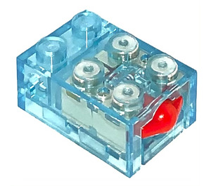 LEGO Transparent Light Blue Electric Touch Sensor with Red Button