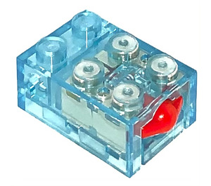 LEGO Transparent Light Blue Electric Touch Sensor with Red Button (76127)