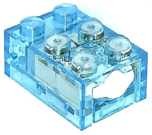 LEGO Transparent Light Blue Electric Touch Sensor with White Button