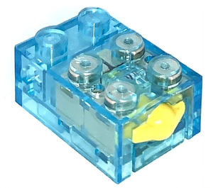 LEGO Läpinäkyvä vaaleansininen Electric Touch Sensor jossa Keltainen button (76126)