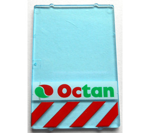 LEGO Transparent Light Blue Glass for Frame 1 x 4 x 5 with Octan Logo (2494)