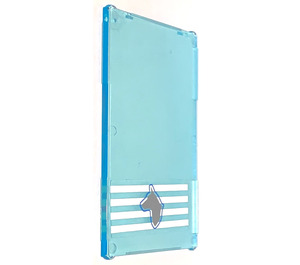LEGO Transparent Light Blue Glass for Window 1 x 4 x 6 with Canine Logo and White Lines Sticker (6202)