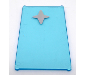 LEGO Transparent Light Blue Glass for Window 1 x 4 x 6 with Star at the Top of the Window Sticker (6202)