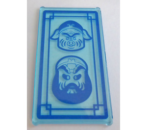 LEGO Transparent Light Blue Glass for Window 1 x 4 x 6 with Two Blue Faces Sticker (6202)
