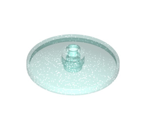 LEGO Transparent Light Blue Glitter Dish 4 x 4 (Open Stud) (35394)