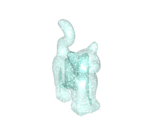 LEGO Transparant Lichtblauw Glitter Standing Kat met Lang Staart (80829)