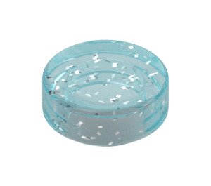 LEGO Transparent Light Blue Glitter Tile 1 x 1 Round (35381 / 98138)