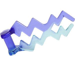 LEGO Transparent Light Blue Lightning Bolt (Double) with Marbled Transparent Purple (28555 / 59233)