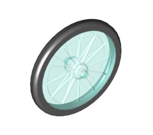 LEGO Transparent Light Blue Minifigure Bicycle Wheel without Removable Tyre (28578 / 92851)