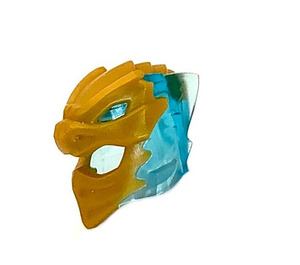 LEGO Transparent Light Blue Ninjago Helmet with Flames and Gold Dragon Face