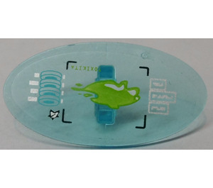 LEGO Transparent Light Blue Oval Shield with 'TOXIKITA' and Lime Liquid on Computer Screen Sticker (30947)