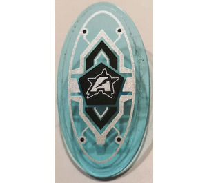 LEGO Transparent Light Blue Oval Shield with Ultra Agents logo pattern Sticker (30947)