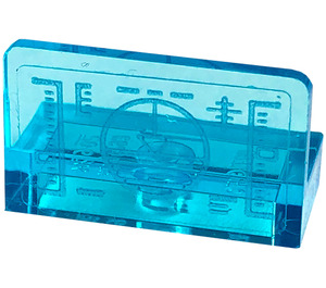 LEGO Transparentní světle modrá Panel 1 x 2 x 1 s Head-Nahoru Display (HUD) Samolepka se zaoblenými rohy (4865)