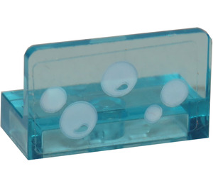 LEGO Transparent Light Blue Panel 1 x 2 x 1 with White Bubbles Sticker with Rounded Corners (4865)