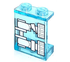 LEGO Bleu clair transparent Panneau 1 x 2 x 2 avec blanc Minifigure Squelette Jambes avec Broken Knee X-Ray Modèle sans supports latéraux, tenons creux (4864)
