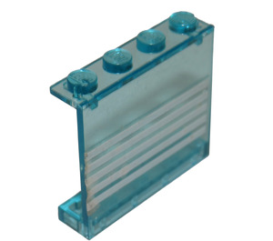 LEGO Transparent Light Blue Panel 1 x 4 x 3 with 5 White Stripes Sticker without Side Supports, Solid Studs (4215)