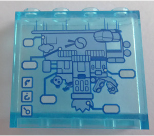 LEGO Bleu clair transparent Panneau 1 x 4 x 3 avec Drawing of the City of Lanterns Autocollant avec supports latéraux, tenons creux (35323)