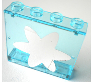 LEGO Bleu clair transparent Panneau 1 x 4 x 3 avec Star Shaped Mirror Autocollant sans supports latéraux, tenons creux (4215)